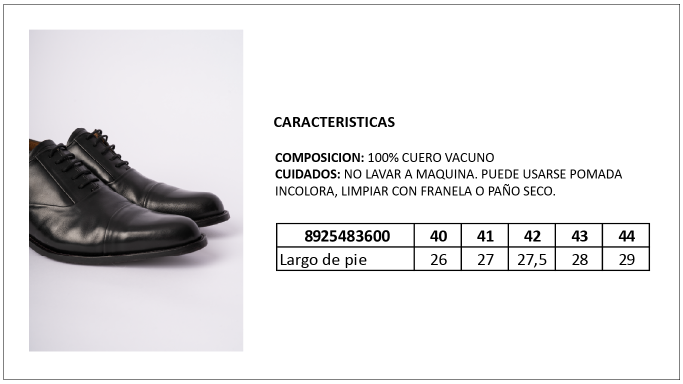 Tabla de Talles Calzado Britches